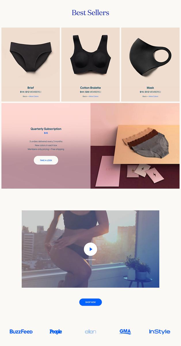 EBY homepage: best sellers and subscription