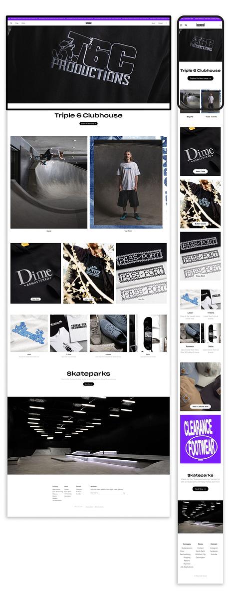 Beyond Skate Shopify Store Design and Development