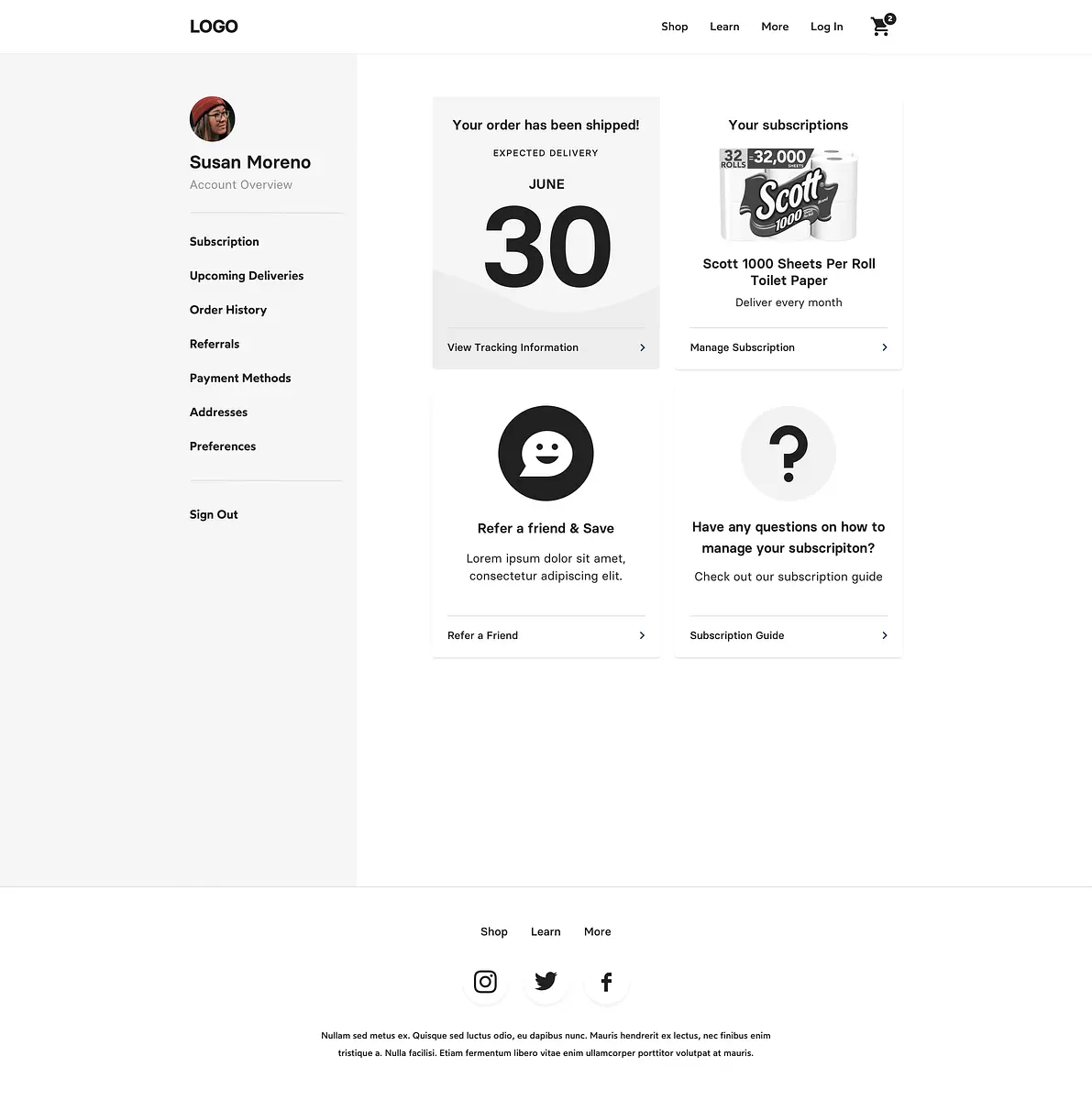 Custom ReCharge Customer Portal