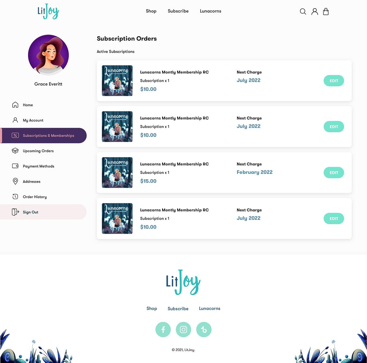 LitJoy's Custom Customer Portal