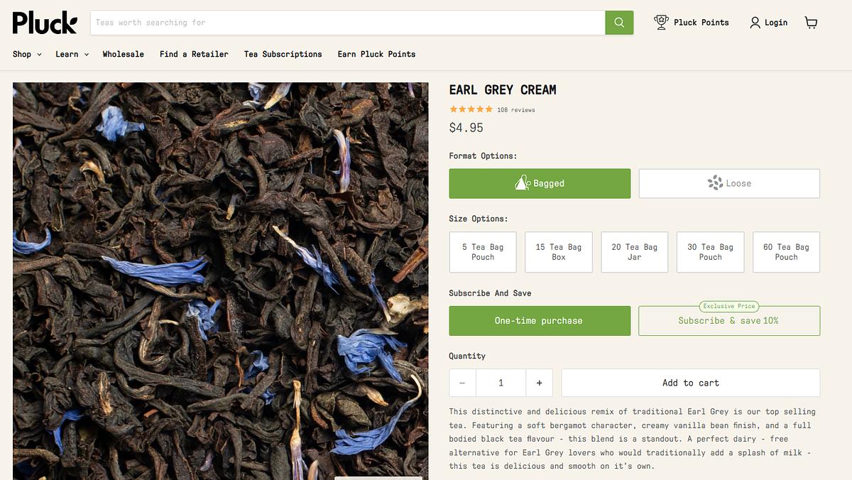 Pluck Tea - Advanced Subscription Management with Recharge