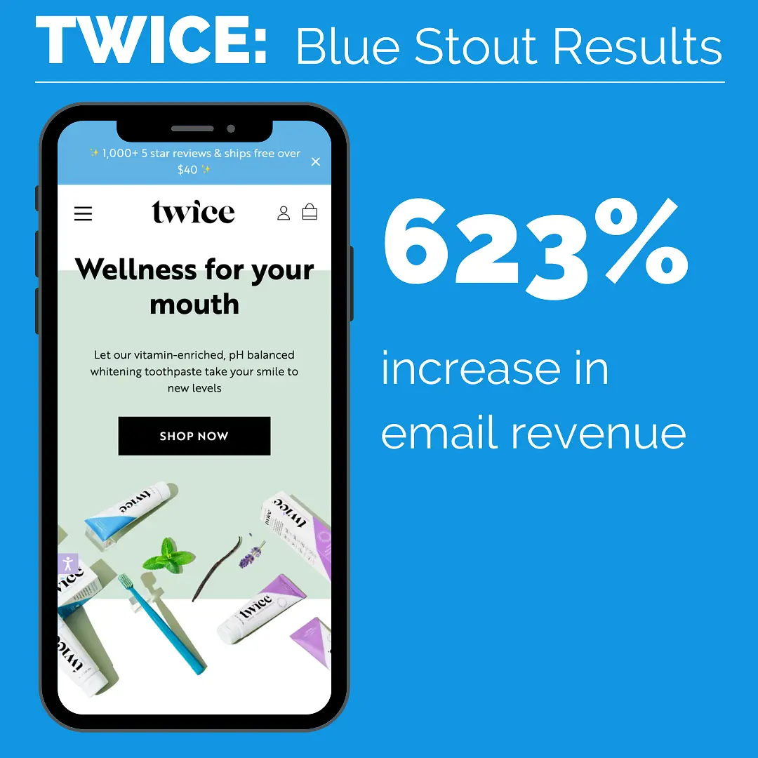 Twice partnered with Blue Stout to accelerate their growth with email while also reducing subscription churn.