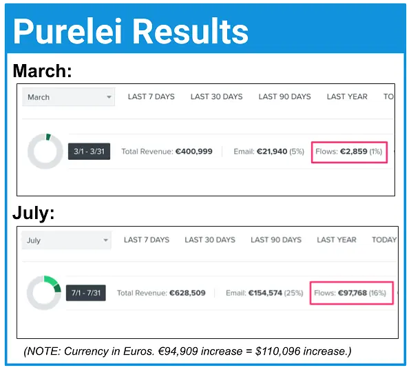 Purelei partnered with Blue Stout to accelerate their growth by leveraging email automation, upsells, and site optimizations.