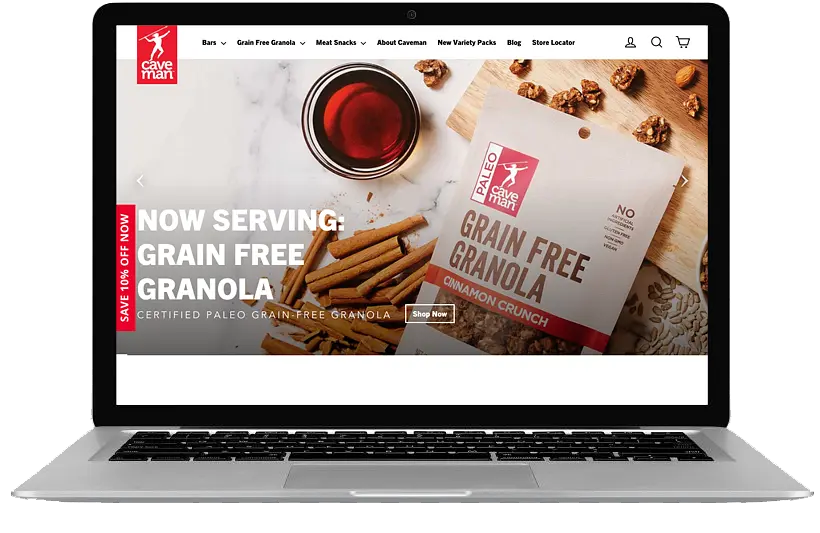 Caveman Foods came to Blue Stout to increase their online sales with strategic email marketing.