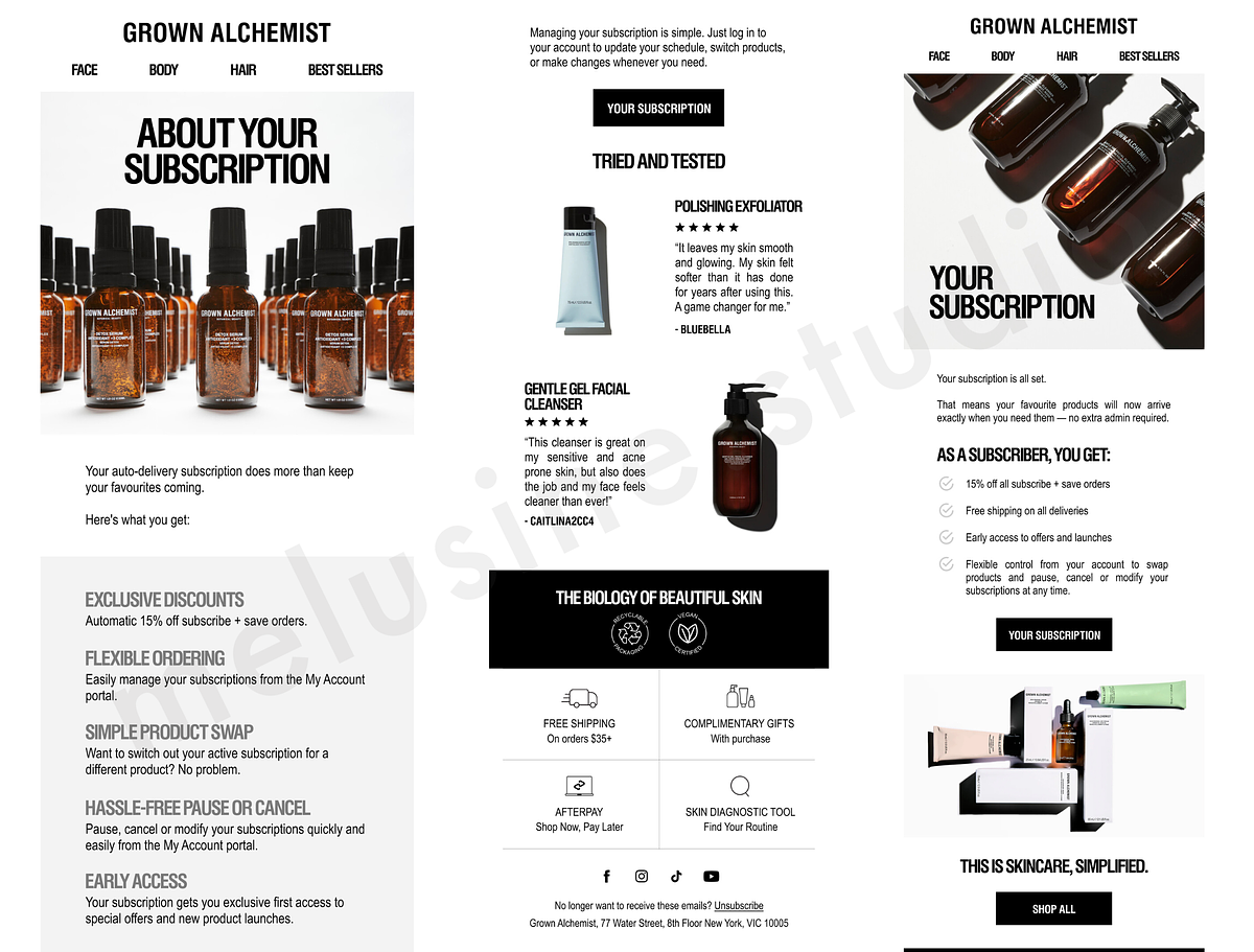 Grown Alchemist Subscription Flow