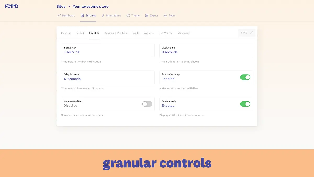 Granular controls